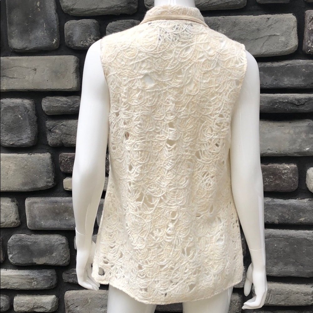 Sleeveless Sweater Jacket Creme NWT Per Se sz 8 - Picture 3 of 8
